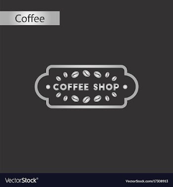 Black and white style icon of coffee shop logo vector image