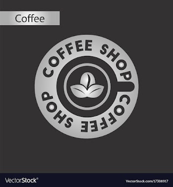 Black and white style icon of coffee shop logo vector image