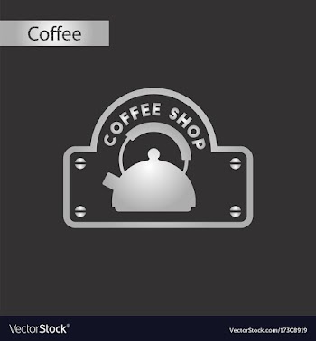 Black and white style icon of coffee shop logo vector image