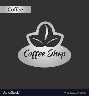 Black and white style icon of coffee shop logo vector image