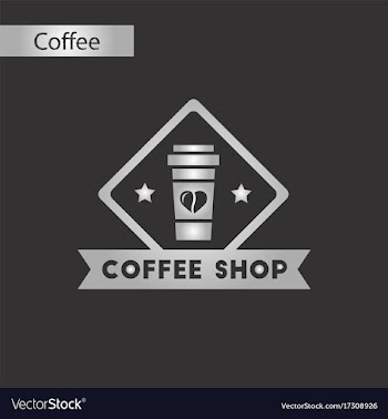 Black and white style icon of coffee shop logo vector image