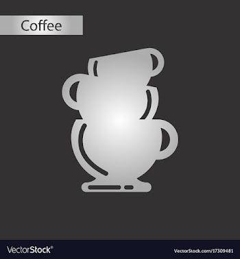 Black and white style icon of coffee three cups vector image