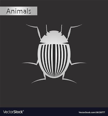 Black and white style icon of colorado beetle vector image