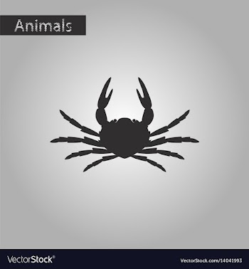 Black and white style icon of crab vector image