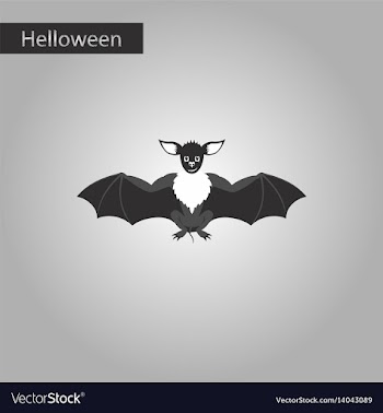 Black and white style icon of cute bat vector image