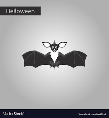 Black and white style icon of cute bat vector image