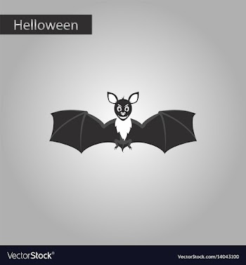 Black and white style icon of cute bat vector image