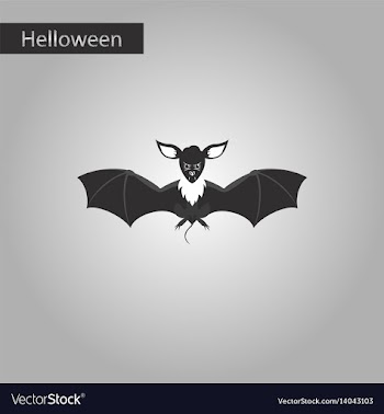 Black and white style icon of cute bat vector image