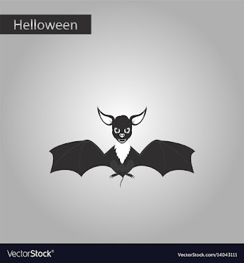 Black and white style icon of cute bat vector image