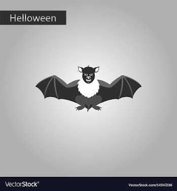 Black and white style icon of cute bat vector image