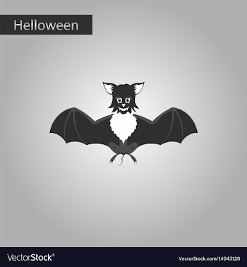 Black and white style icon of cute bat vector image