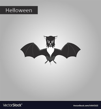 Black and white style icon of cute bat vector image