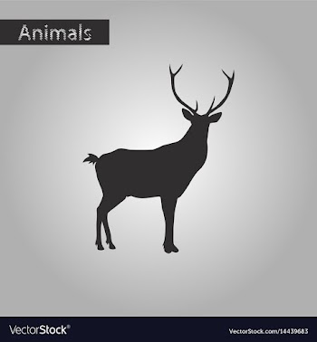 Black and white style icon of deer vector image