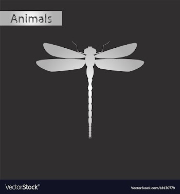 Black and white style icon of dragonfly vector image
