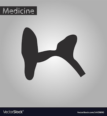 Black and white style icon of ear vector image