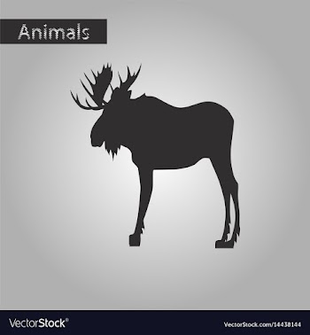 Black and white style icon of elk vector image