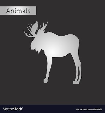 Black and white style icon of elk vector image