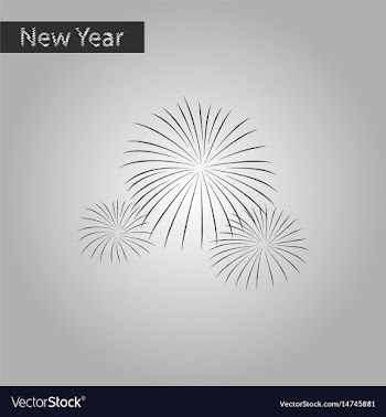 Black and white style icon of firework vector image