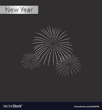 Black and white style icon of firework vector image