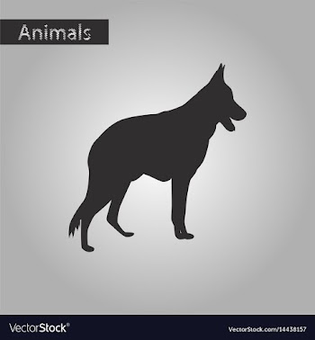Black and white style icon of german shepherd vector image