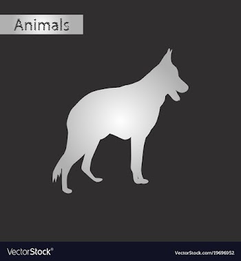 Black and white style icon of german shepherd vector image