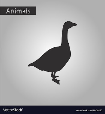 Black and white style icon of goose vector image