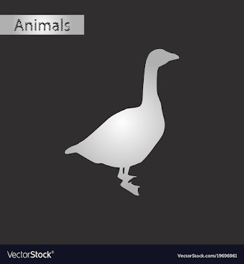 Black and white style icon of goose vector image