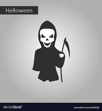 Black and white style icon of halloween death vector image