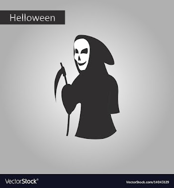 Black and white style icon of halloween death vector image