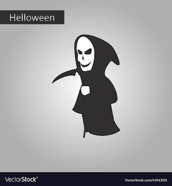 Black and white style icon of halloween death vector image