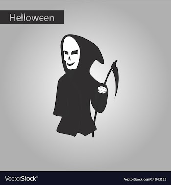 Black and white style icon of halloween death vector image