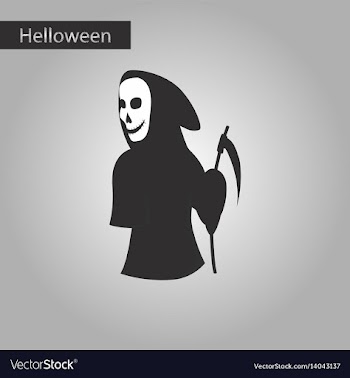 Black and white style icon of halloween death vector image