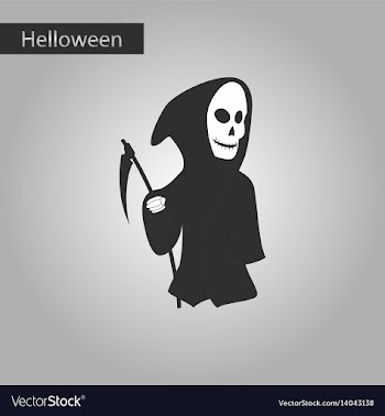 Black and white style icon of halloween death vector image