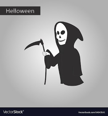 Black and white style icon of halloween death vector image