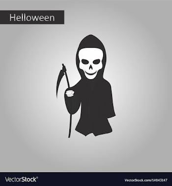 Black and white style icon of halloween death vector image