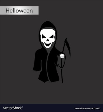 Black and white style icon of halloween death vector image