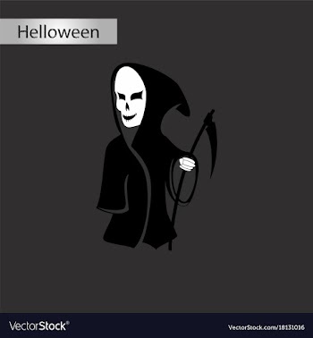 Black and white style icon of halloween death vector image