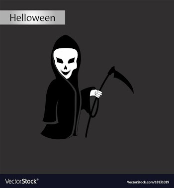 Black and white style icon of halloween death vector image