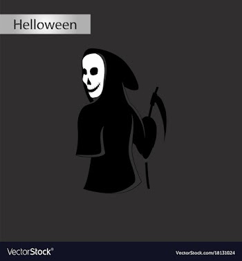 Black and white style icon of halloween death vector image
