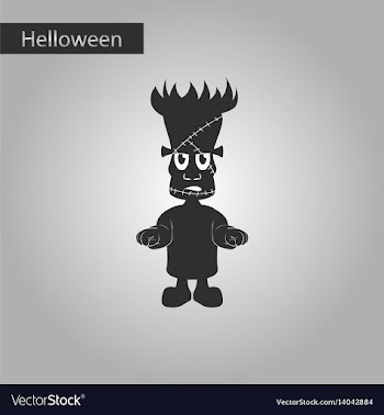 Black and white style icon of halloween monster vector image