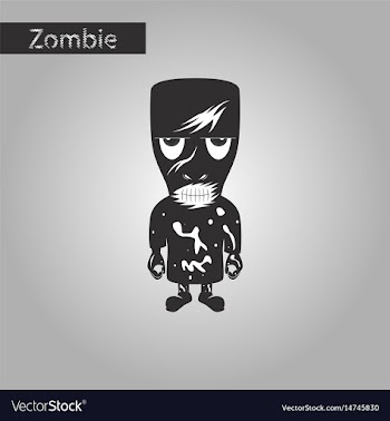 Black and white style icon of halloween monster vector image