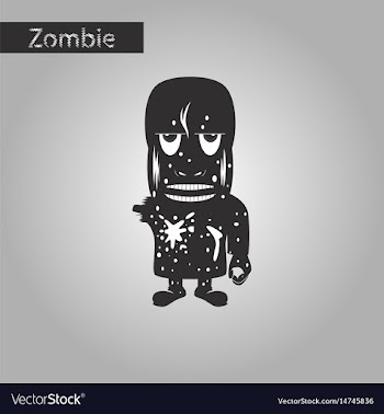 Black and white style icon of halloween monster vector image