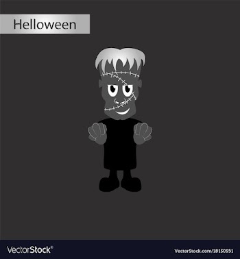 Black and white style icon of halloween monster vector image