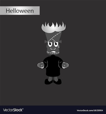 Black and white style icon of halloween monster vector image
