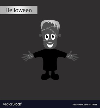 Black and white style icon of halloween monster vector image