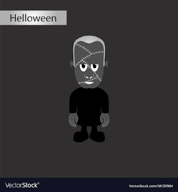 Black and white style icon of halloween monster vector image