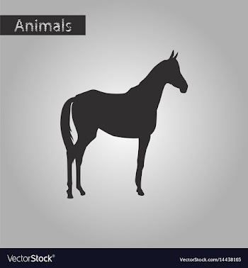 Black and white style icon of horse vector image