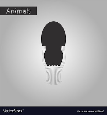 Black and white style icon of jellyfish vector image