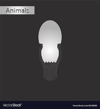 Black and white style icon of jellyfish vector image