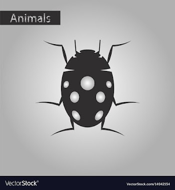 Black and white style icon of ladybug vector image